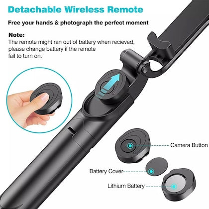 Extendable Flash 3-in-1 Selfie Stick Tripod with Bluetooth Remote