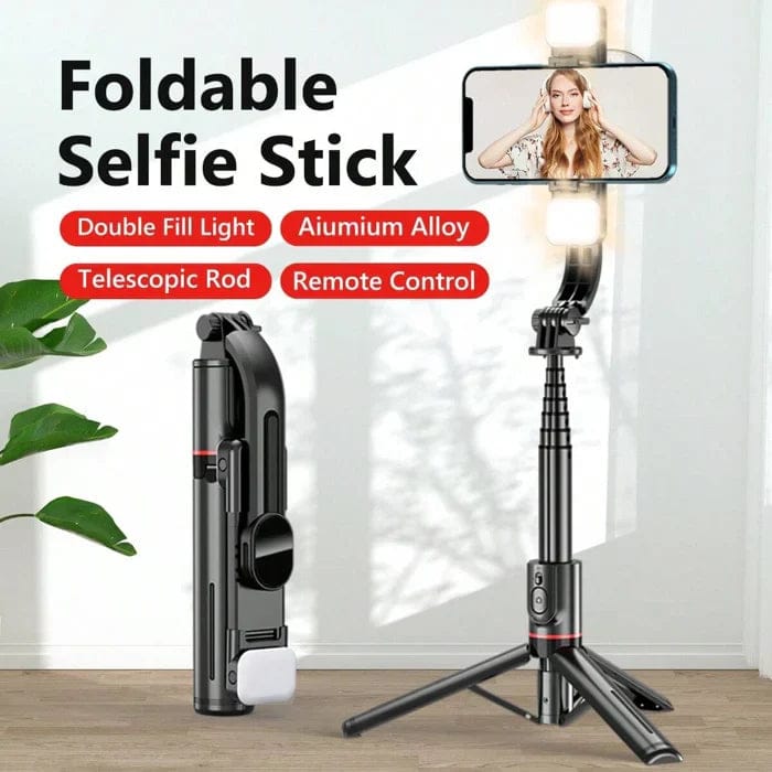 Extendable Flash 3-in-1 Selfie Stick Tripod with Bluetooth Remote
